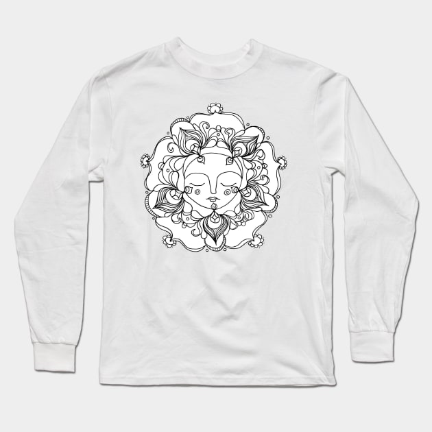 Mandala Girl Long Sleeve T-Shirt by gaea